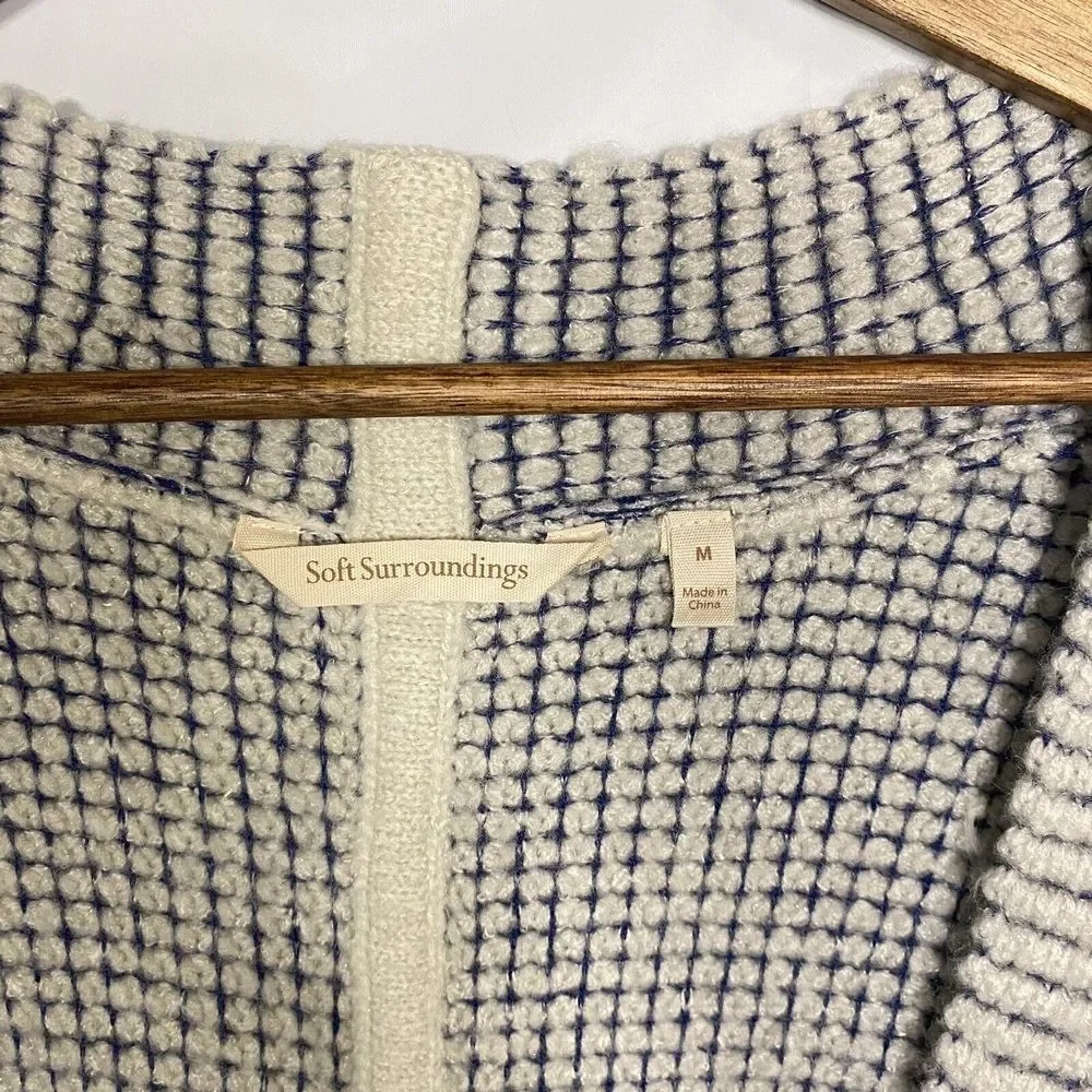 Soft Surroundings Womens Caressa Cardigan Sweater Open Front Gray Blue Size M - Picture 6 of 7